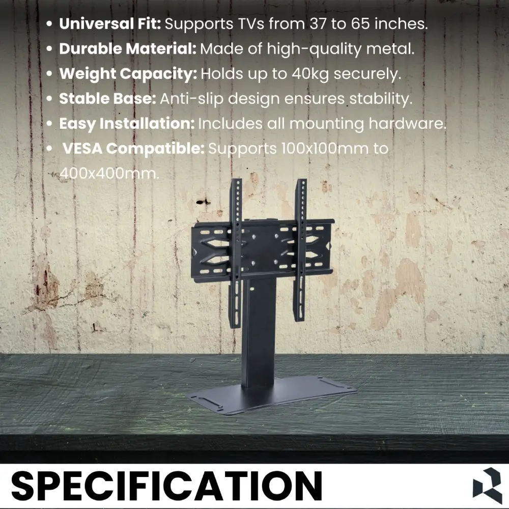Red Mount LED Table Top Stand 37" To 65" | Height Adjustable (TT-65) view 3